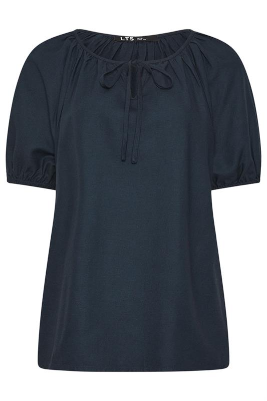 LTS Tall Women's Navy Blue Linen Blouse | Long Tall Sally 6