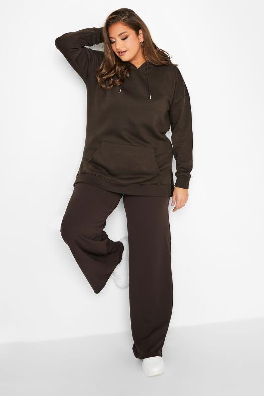 Plus Size Chocolate Brown Hoodie | Yours Clothing 2