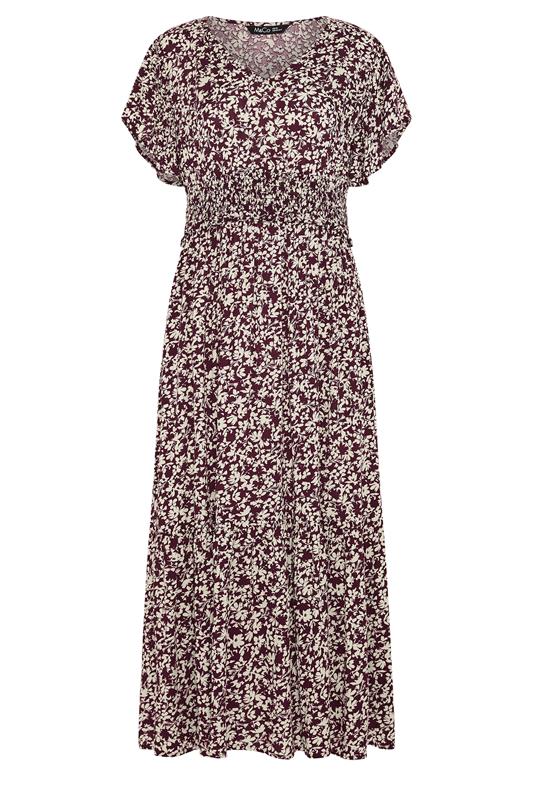 M&Co Petite Berry Purple Floral Maxi Dress | M&Co 5