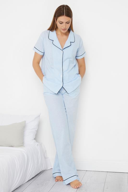 LTS Tall Women's Blue Stripe Woven Pyjama Set | Long Tall Sally 2