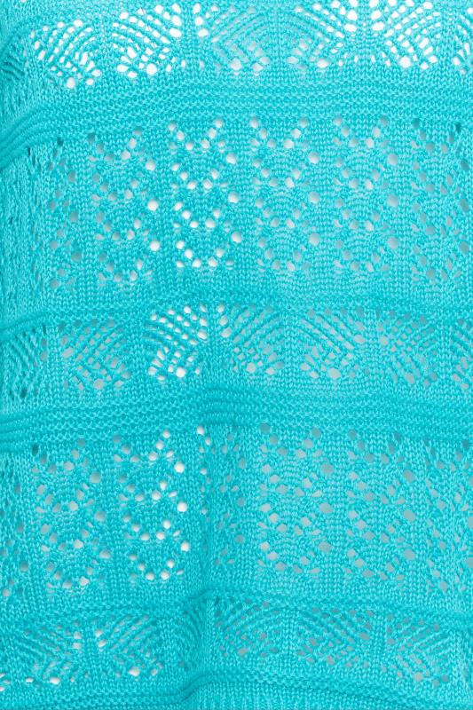 YOURS PETITE Plus Size Light Blue Crochet Top Yours Clothing