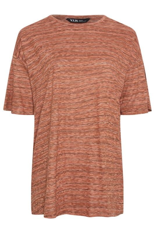 YOURS Plus Size Orange Striped Oversized Top | Yours Clothing 5