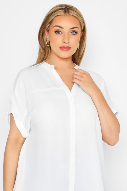 Curve White Grown On Sleeve Blouse 4