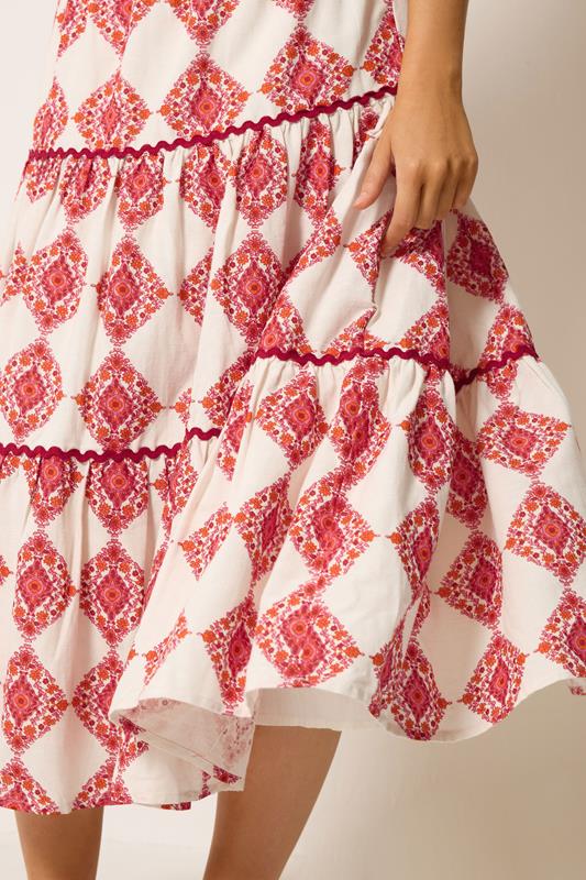 M&Co Ivory White Abstract Tile Print Maxi Skirt | M&Co 5