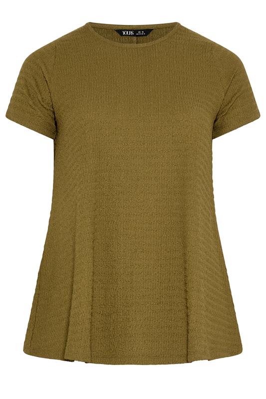 YOURS Plus Size Green Textured Swing Top | Yours Clothing 5