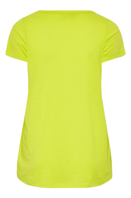YOURS Curve Plus Size 3 PACK Lime Green & Orange Essential T-Shirts | Yours Clothing  10