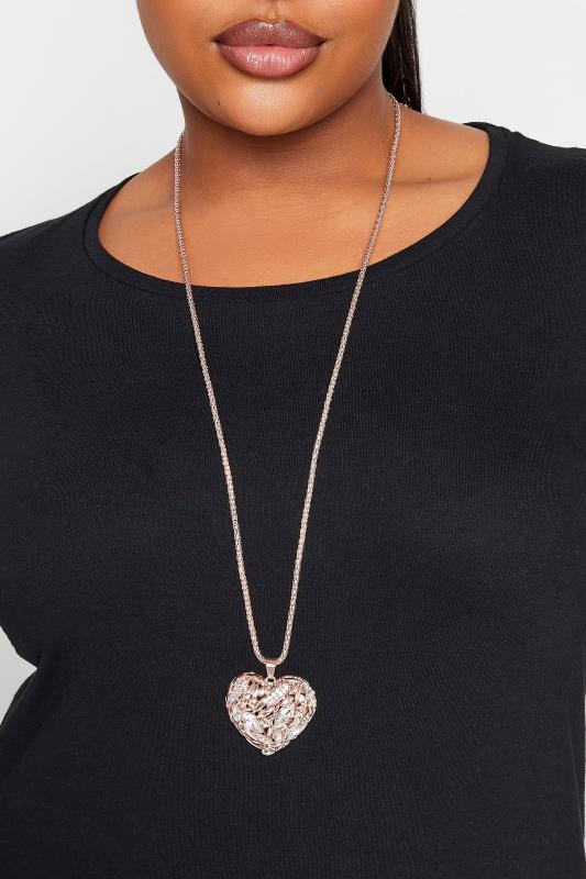  Grande Taille Long Heart Pendant Necklace