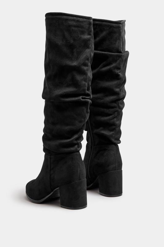 LIMITED COLLECTION Curve Black Slouch Knee High Boots In Extra Wide EEE Fit | Yours Clothing  4