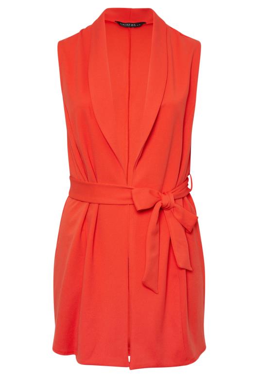 LIMITED COLLECTION Plus Size Orange Sleeveless Blazer | Yours Clothing 6