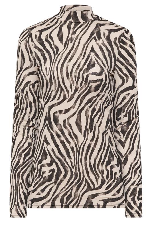 LTS Tall Women's Brown Tiger Print Turtleneck Top | Long Tall Sally 6