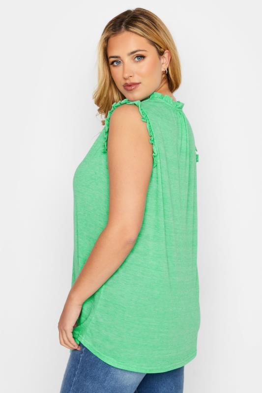Curve Plus Size Green Frill Sleeve Blouse | Yours Clothing  3