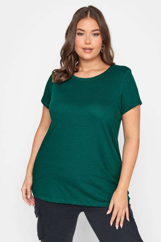 YOURS 3 PACK Plus Size Green & Red T-Shirts | Yours Clothing 2