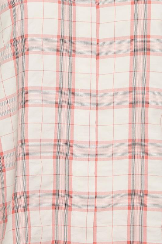 YOURS Plus Size Pink Check Print Collared Shirt  | Yours Clothing 5