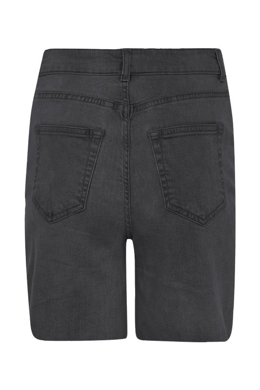 LTS Tall Black Cut Off Ripped Denim Shorts_bk.jpg