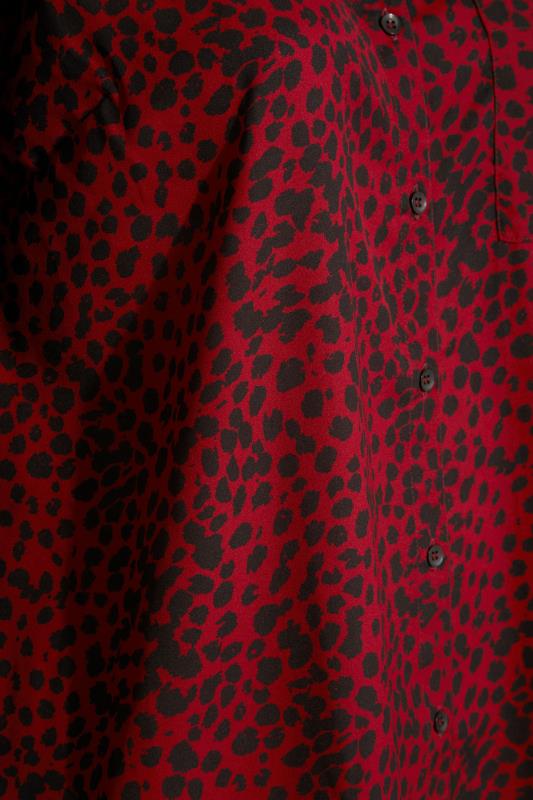 LIMITED COLLECTION Curve Wine Red Dalmatian Print Shirt 5