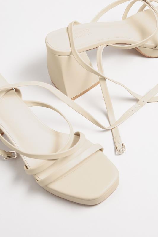 LIMITED COLLECTION Cream Strappy Platform Block Heel Sandals | Yours Clothing  5