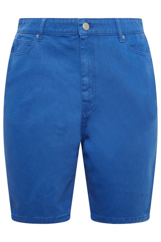 YOURS Plus Size Cobalt Blue Denim Dad Shorts | Yours Clothing  4