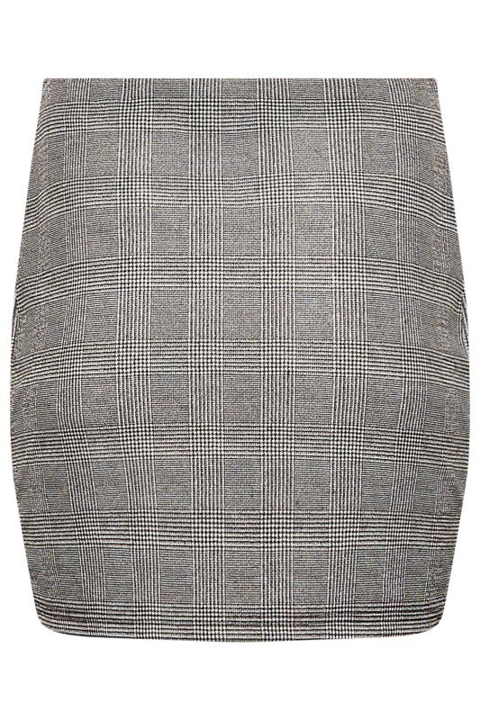 Petite Black & Grey Check Stretch Mini Skirt | PixieGirl 3
