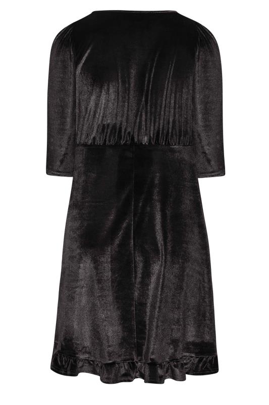 Curve Plus Size Womens Black Keyhole Velvet Midi Dress | Yours Clothing 7