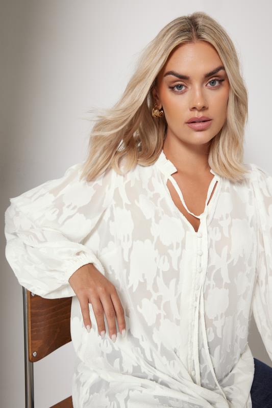  Grande Taille YOURS Curve White Tie Neck Blouse