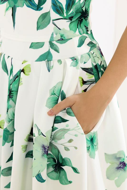 STAR White Floral Scuba Maxi Skirt | StarByJM 4