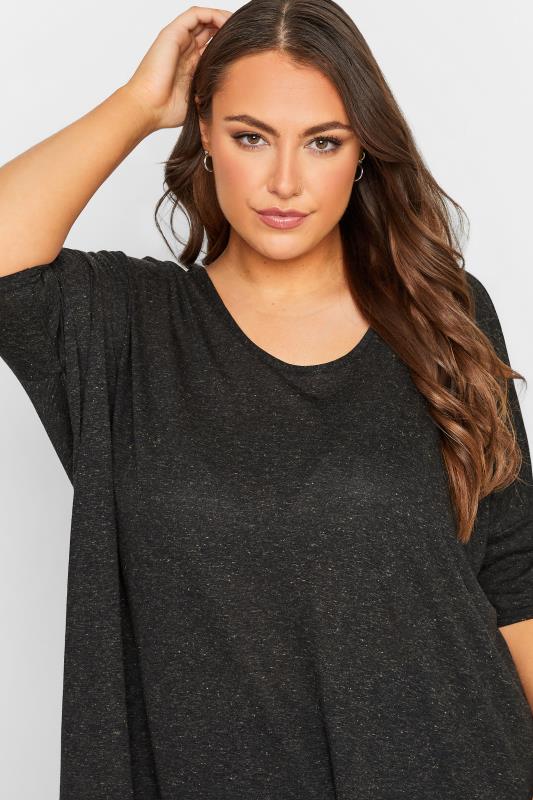 YOURS Plus Size Charcoal Grey Dipped Hem Tunic Top | Yours Clothing 4