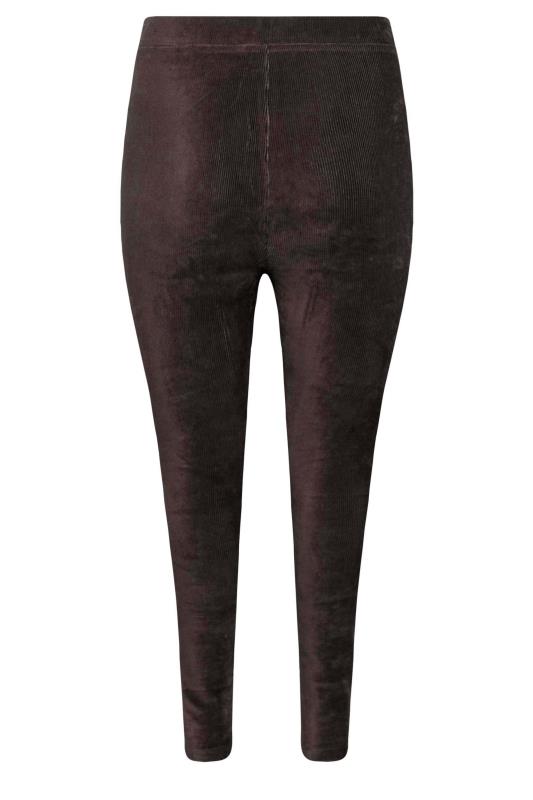 Plus Size Chocolate Brown Cord Leggings | Yours Clothing 8