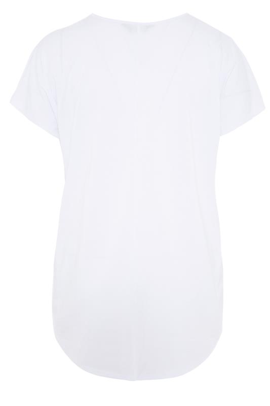 Curve White Leopard Print Dip Back T-Shirt 7