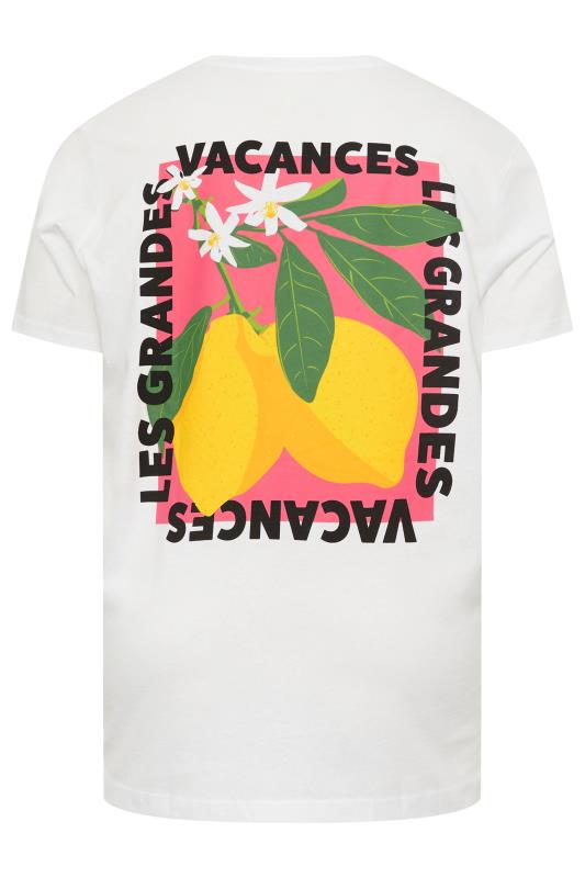 JACK & JONES Big & Tall White 'Vacances' Graphic Print Crew Neck T-Shirt | M&Co 5