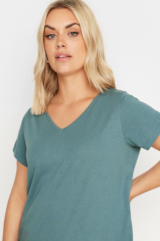 YOURS Curve Green Essential T-Shirt | Yours Clothing 4