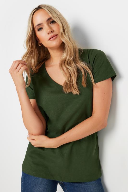 Tall  LTS Tall Khaki Green V-Neck T-Shirt