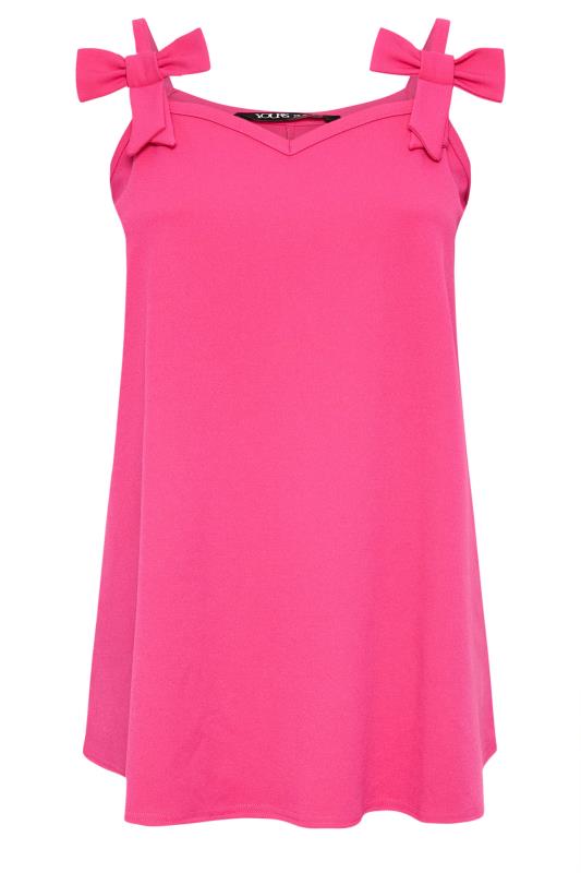 LIMITED COLLECTION Plus Size Pink Bow Detail Cami Top | Yours Clothing 5