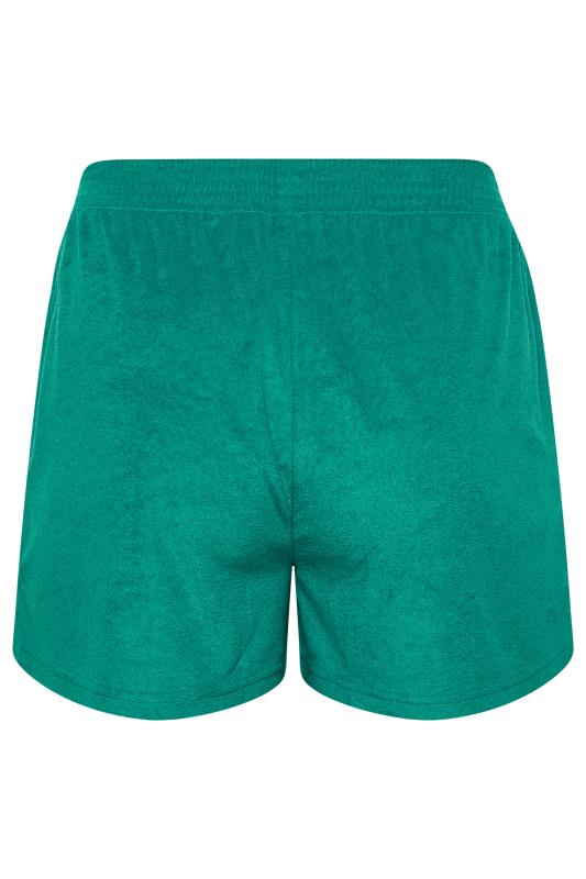 YOURS Plus Size Turquoise Green Towelling Beach Shorts | Yours Clothing 5