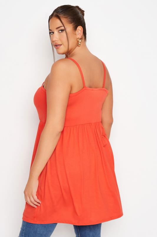 LIMITED COLLECTION Curve Orange Button Detail Cami Top 3