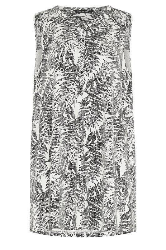 EVANS Plus Size Ivory White Palm Print Vest Top| Evans 5