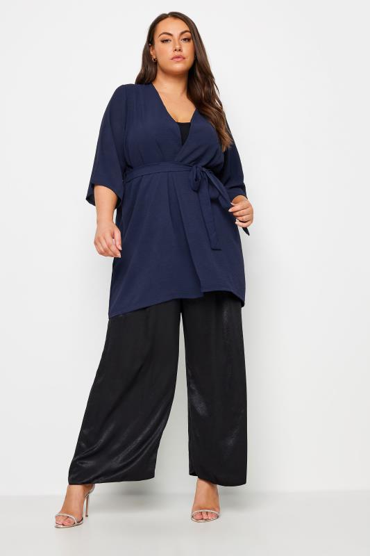 LIMITED COLLECTION Plus Size Navy Blue Kimono | Yours Clothing 2