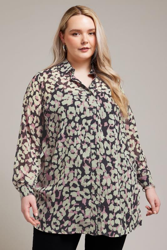 YOURS LONDON Plus Size Pink Animal Print  Longline Shirt | Yours Clothing 2
