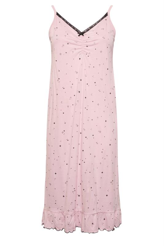 Plus Size Pink Diamond Print Midaxi Chemise | Yours Clothing 6