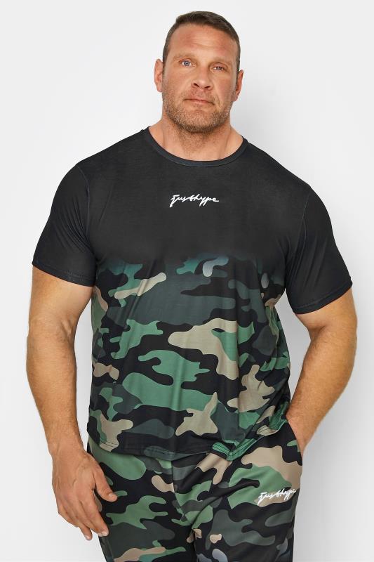 Plus Size  HYPE Black Camo Fade T-Shirt