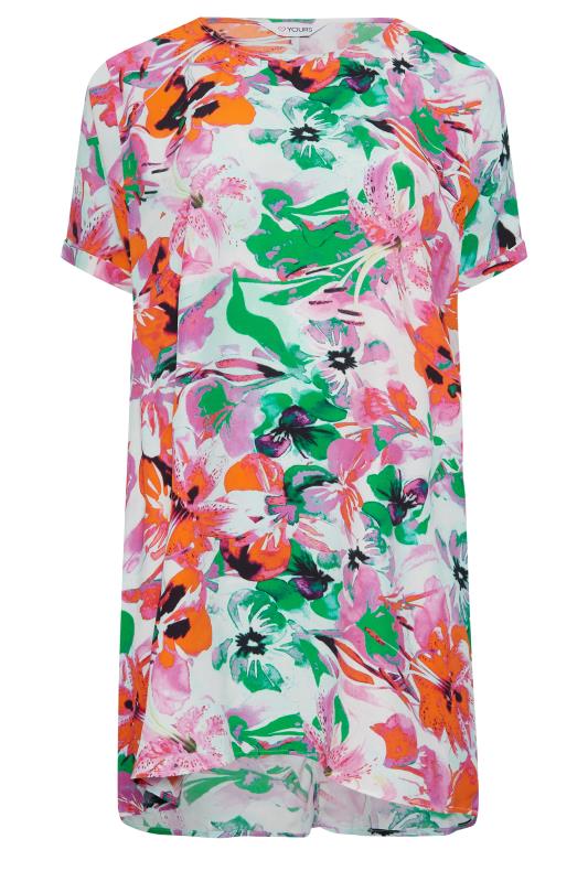 YOURS Plus Size Pink Floral Print Tunic Dress  | Yours Clothing 6