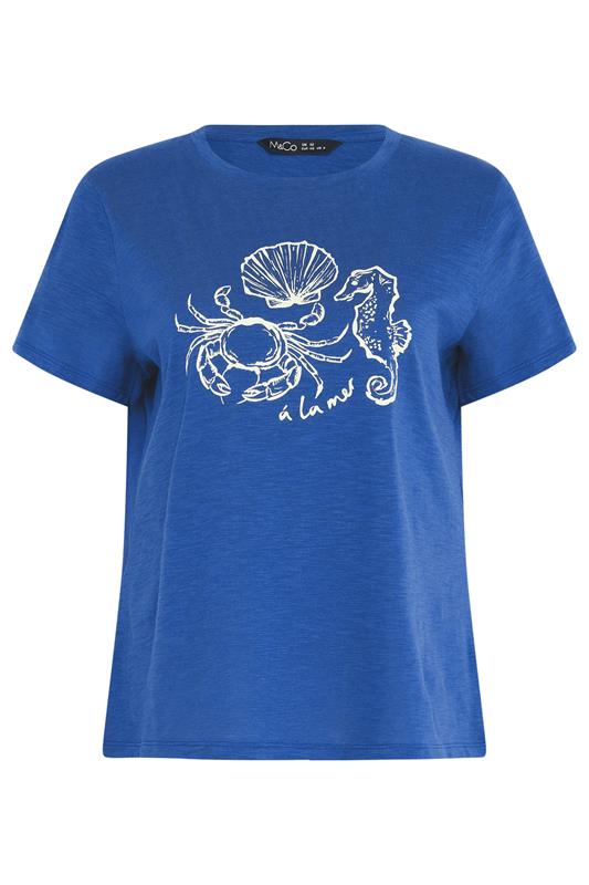 M&Co Blue 'A La Mer' Graphic Print Cotton T-Shirt | M&Co 5