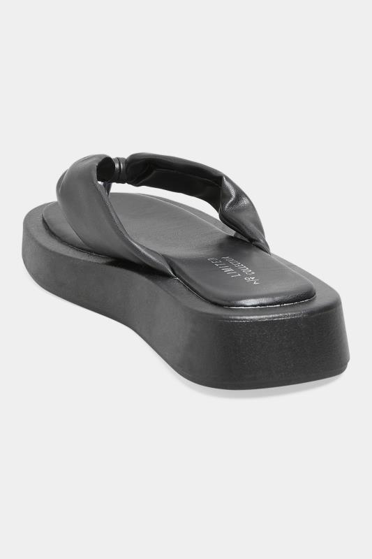 LIMITED COLLECTION Black Flatform Sandals In Wide E Fit | Yours Clothing 4