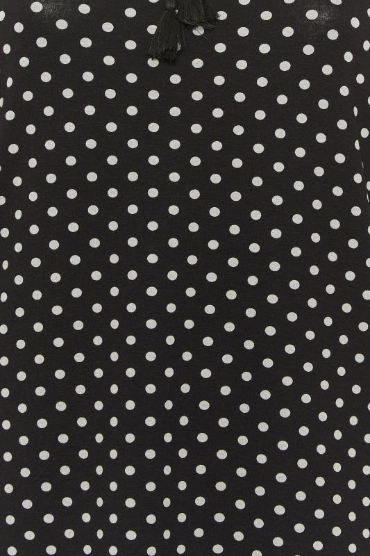 Plus Size Black Polka Dot Tassel T-Shirt | Yours Clothing 5