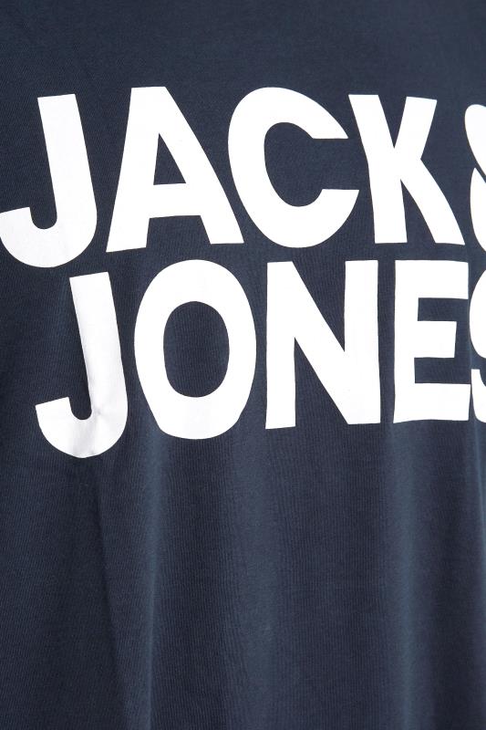 JACK & JONES Big & Tall Navy Blue Logo Crew Neck T-Shirt 2