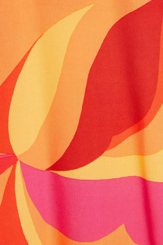 LTS Tall Women's Bright Orange Swirl Print Halter Neck Top | Long Tall Sally  5