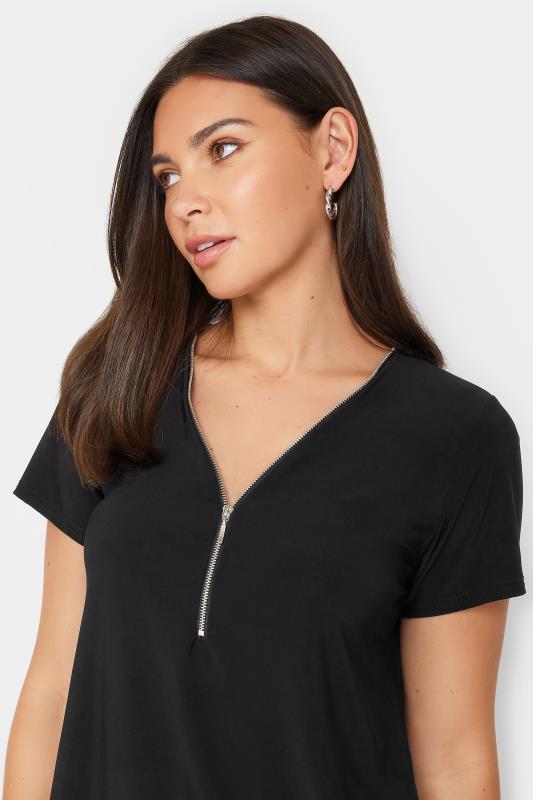 LTS Tall Women's Black Zip Detail T-Shirt | Long Tall Sally 4