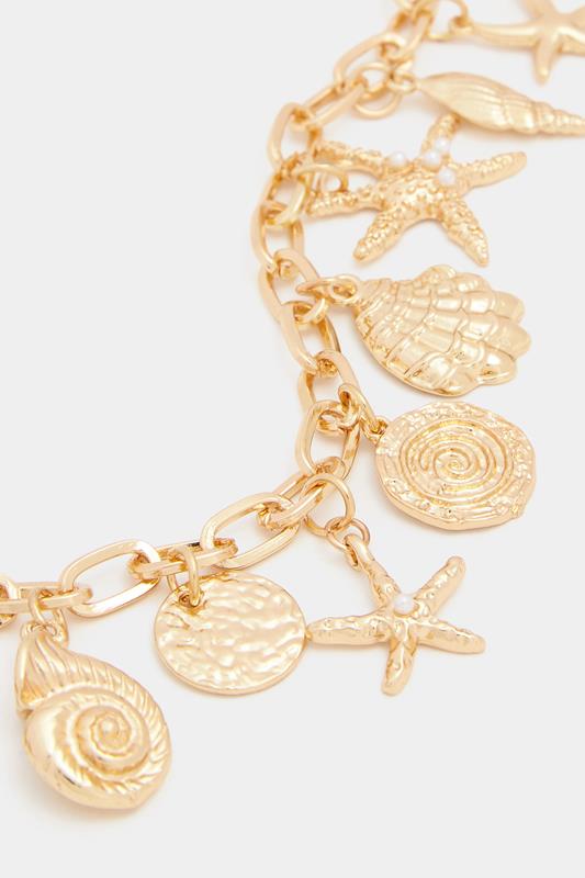 Gold Tone Mixed Charm Bracelet | Yours Clothing 2