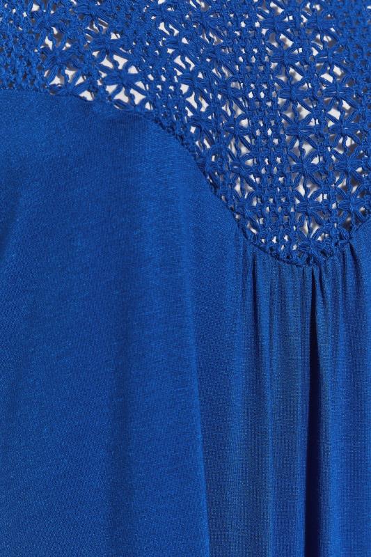 Curve Blue Crochet Neckline Sleeveless Maxi Dress 5