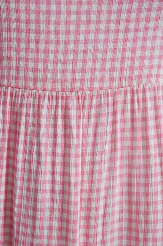 LIMITED COLLECTION Curve Pink Gingham Tiered Smock Dress_Z.jpg
