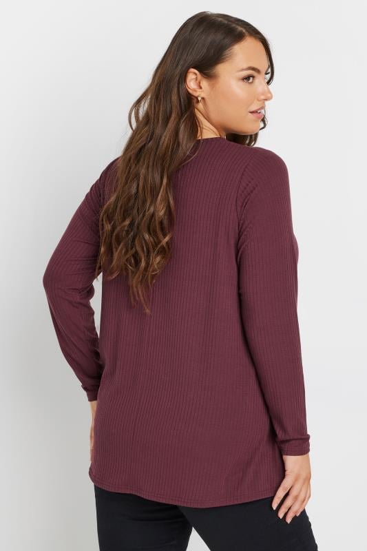 YOURS Plus Size Purple Ribbed Swing T-Shirt | Yours Clothing 4